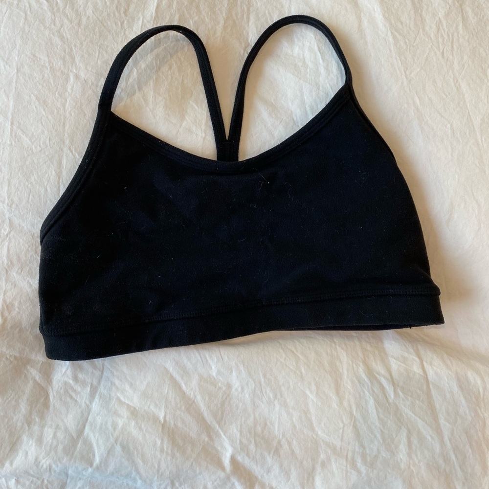 Black Lululemon Flow Y Nulu Bra